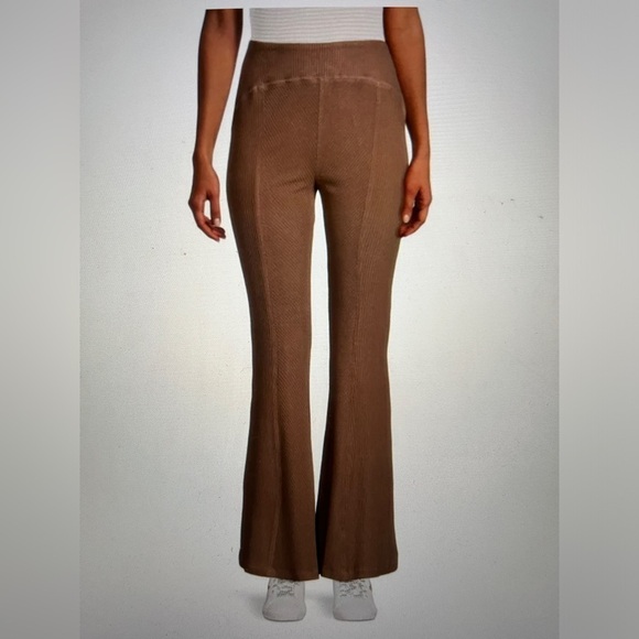 NWT Area Stars Ribbed Flare Pull On Pants sze S High Rise Stretch Comfortable - Picture 1 of 13